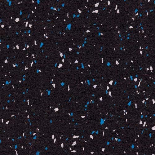 American Floor Mats 3/8in (9mm) Thick 10% Blue/Grey 4' x 13' Heavy Duty Rubber Rolls, Protective Exercise Mats, Home Gym Rubber Flooring