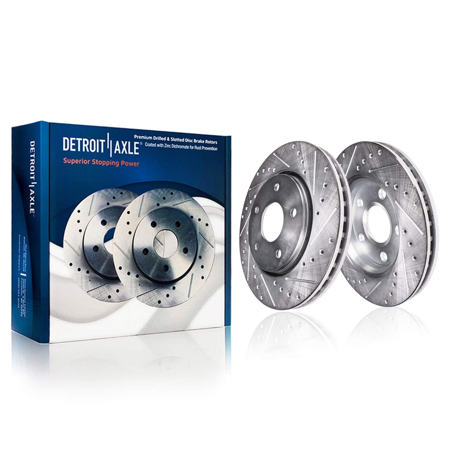 Detroit Axle - Front Brake Rotors for Jeep 08-12 Liberty 07-12 Dodge Nitro, 2007 2008 2009 2010 2011 2012 Drilled & Slotted Disc
